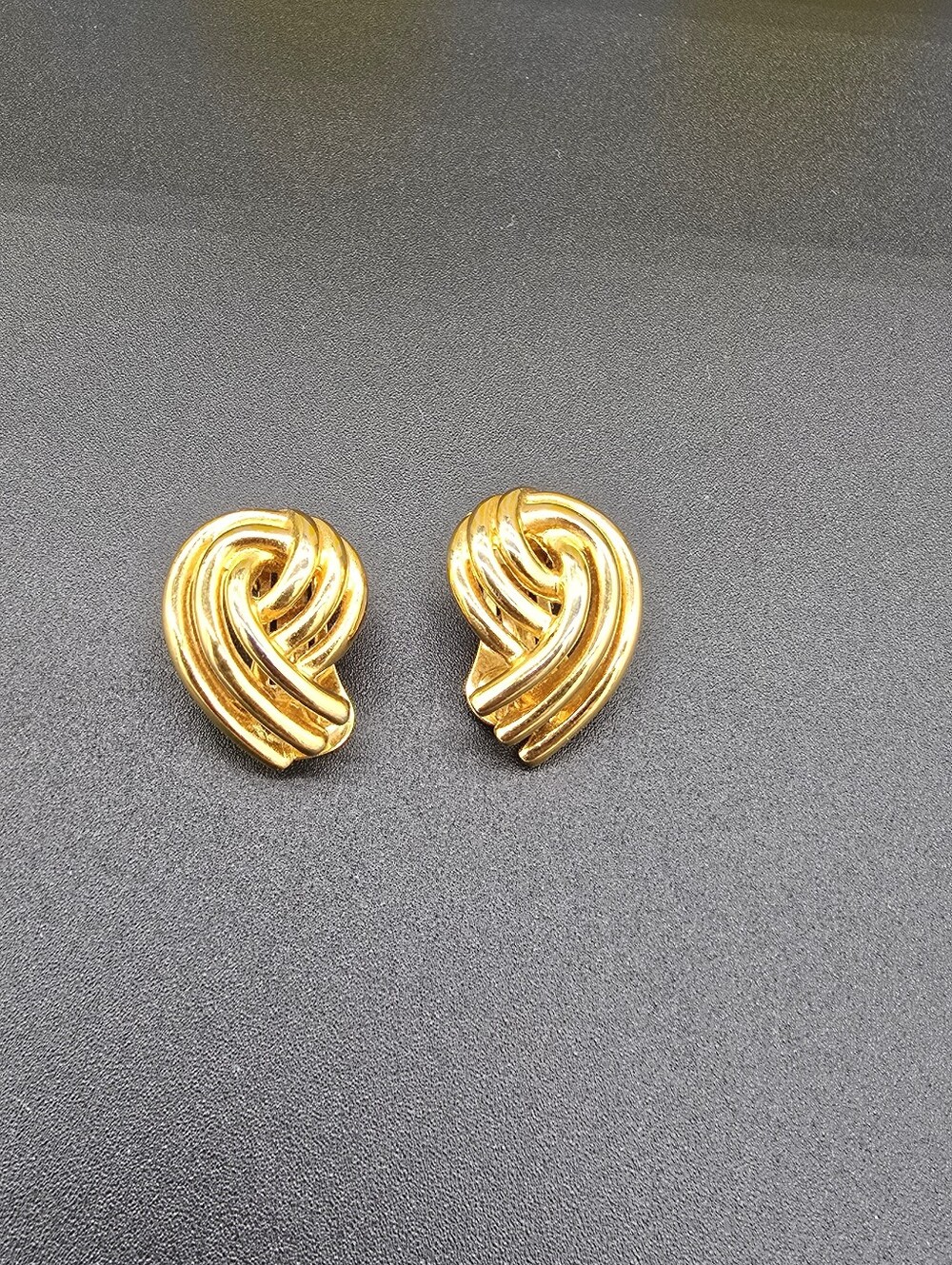 Vendome Gold-Tone Knot Drop Clip On Earrings #0687